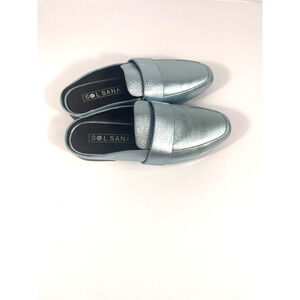 Sol Sana Renold Slide Shoes Women's Size 36 Blue Metallic Leather Loafers New